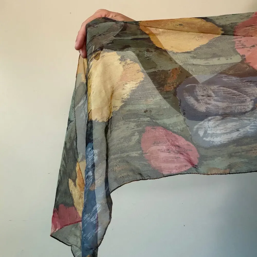 Vintage Floral Watercolor Tulips Headscarf